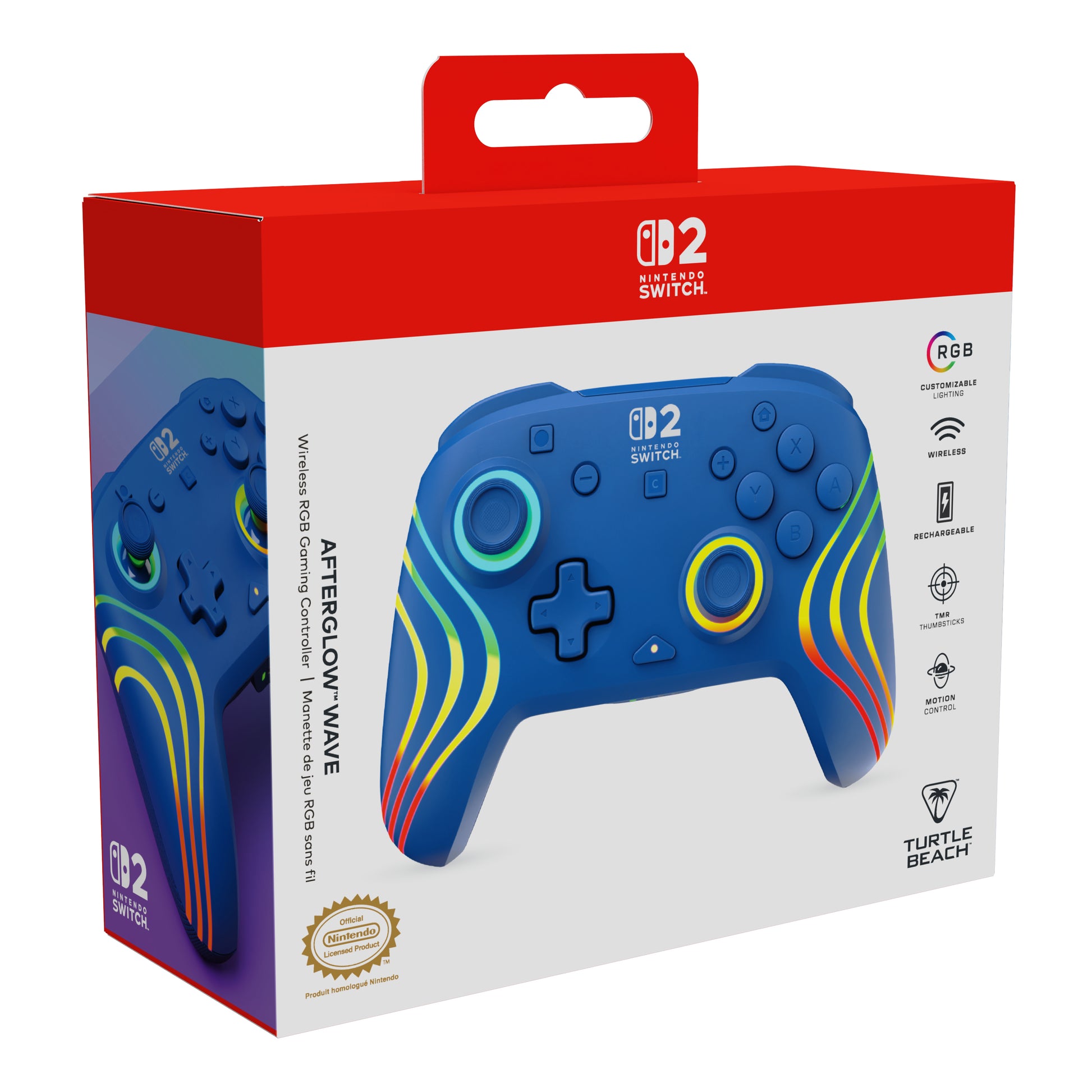 Turtle Beach Afterglow Wave – Gamepad – Bluetooth/USB, RGB, für Nintendo Switch & mehr, Blau