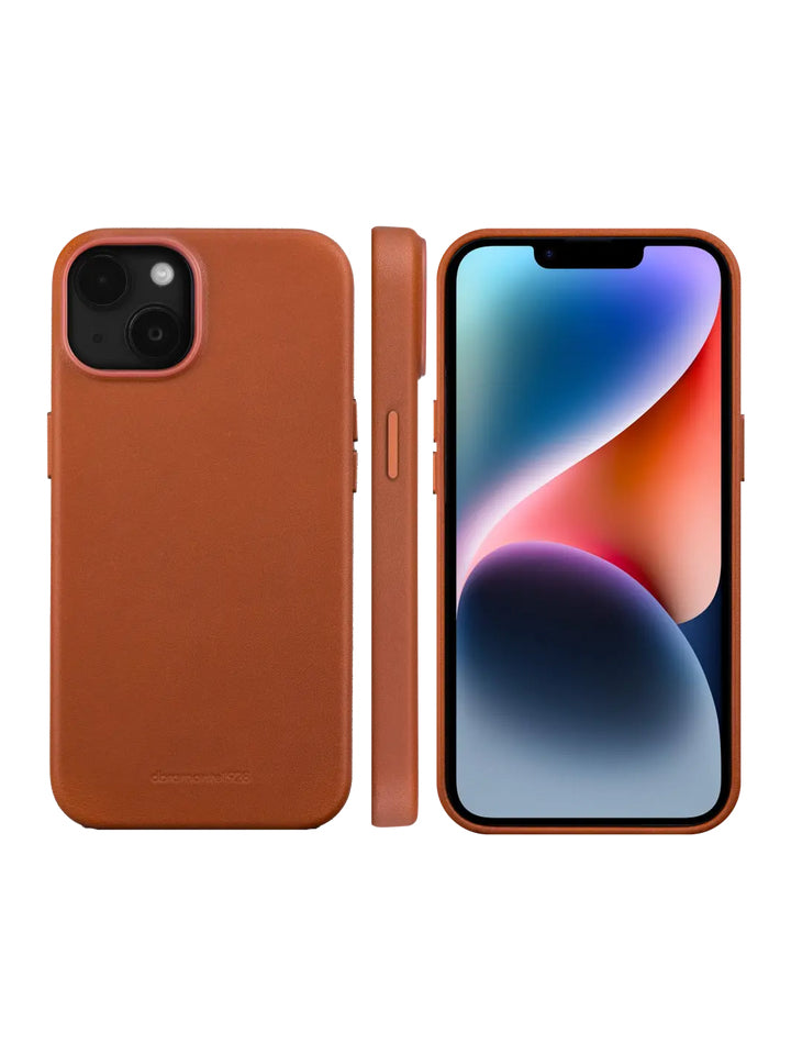 dbramante1928 Roskilde Backcover – für Apple iPhone 14, MagSafe, Leder, Beige, bis 1,2 m sturzsicher