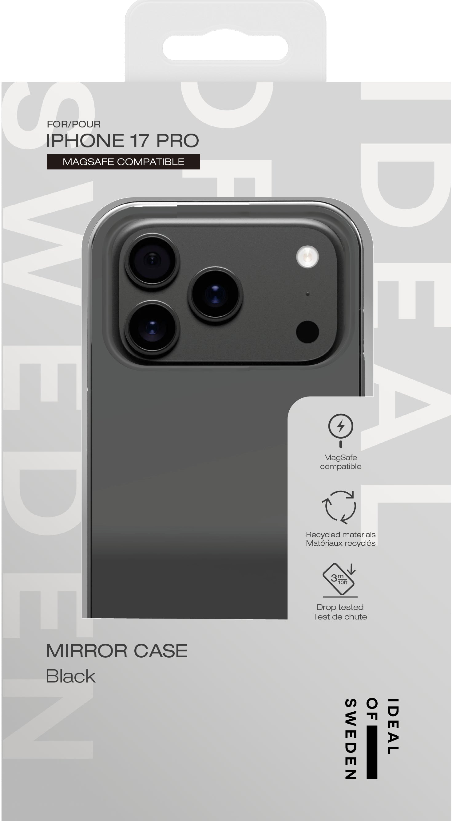 Ideal of Sweden – Backcover Mirror – für Apple iPhone 17 Pro – schwarz – TPU, MagSafe-kompatibel