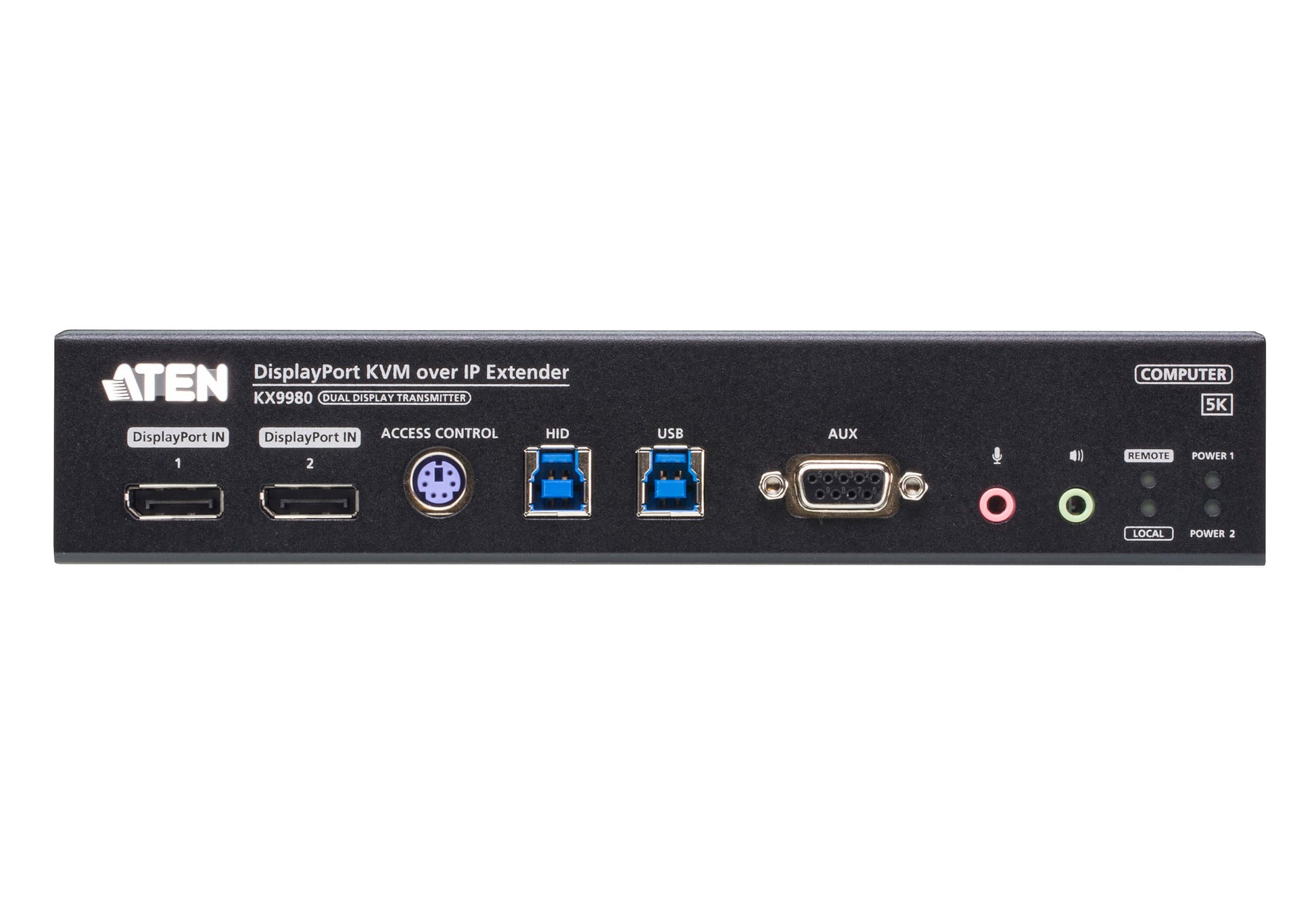 ATEN KX9980T-AX-G Transmitter DisplayPort – 5K (5120 × 2880) @ 240 Hz, 2 Displays, 12 Bit, Metall, Schwarz
