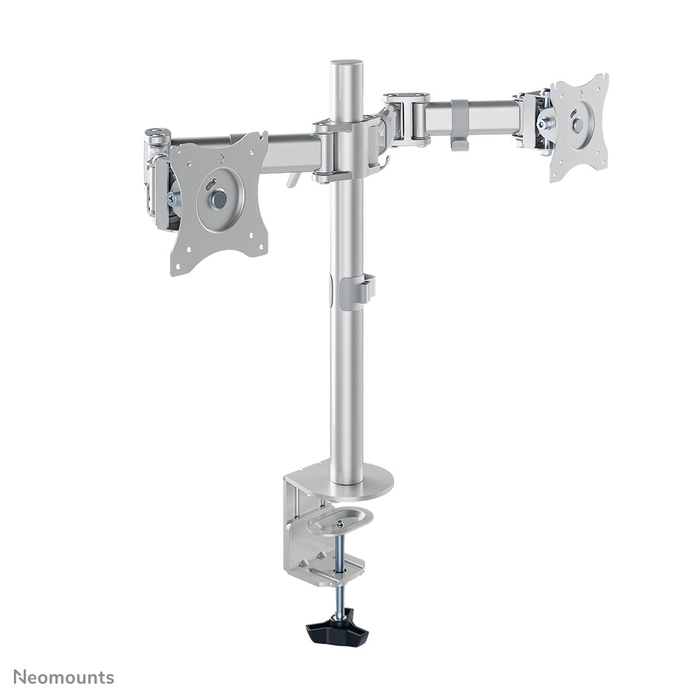 Neomounts NM-D135DSILVER – Monitorarm Tischhalterung – 2 Monitore – 10–27" – VESA 75×75/100×100 mm – bis 8 kg
