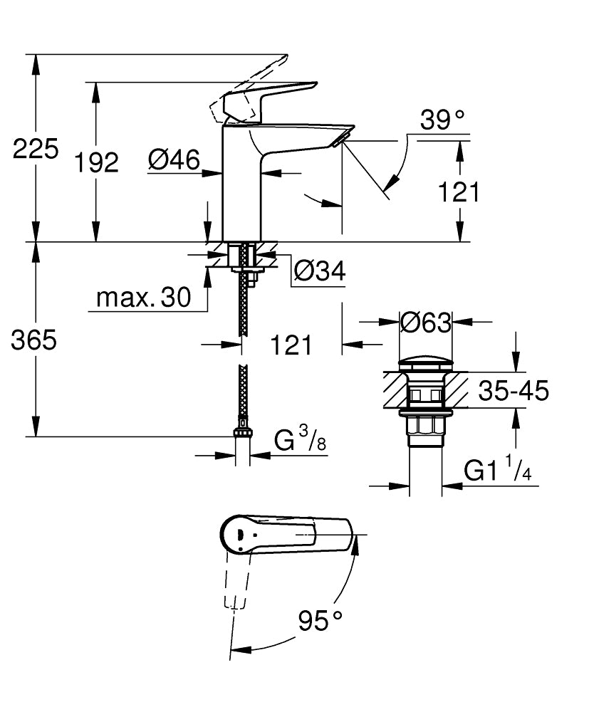 GROHE Badebatterie (Unterputz) Start – Messing, Schwarz