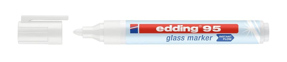 Edding Non-Permanent-Marker Glasboard 95 – Rundspitze 1,5-3 mm – Sortiert – 4er-Set – Trocken abwischbar