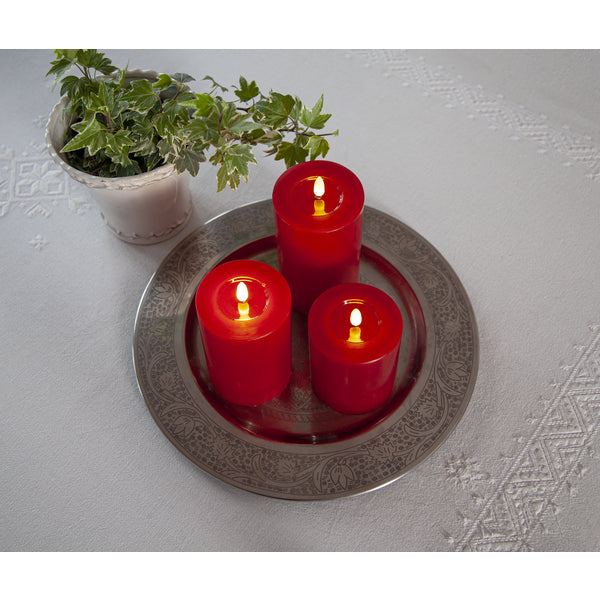 Star Trading LED-Kerze – Ø 7,5 × 17,5 cm – Kunststoff, Rot