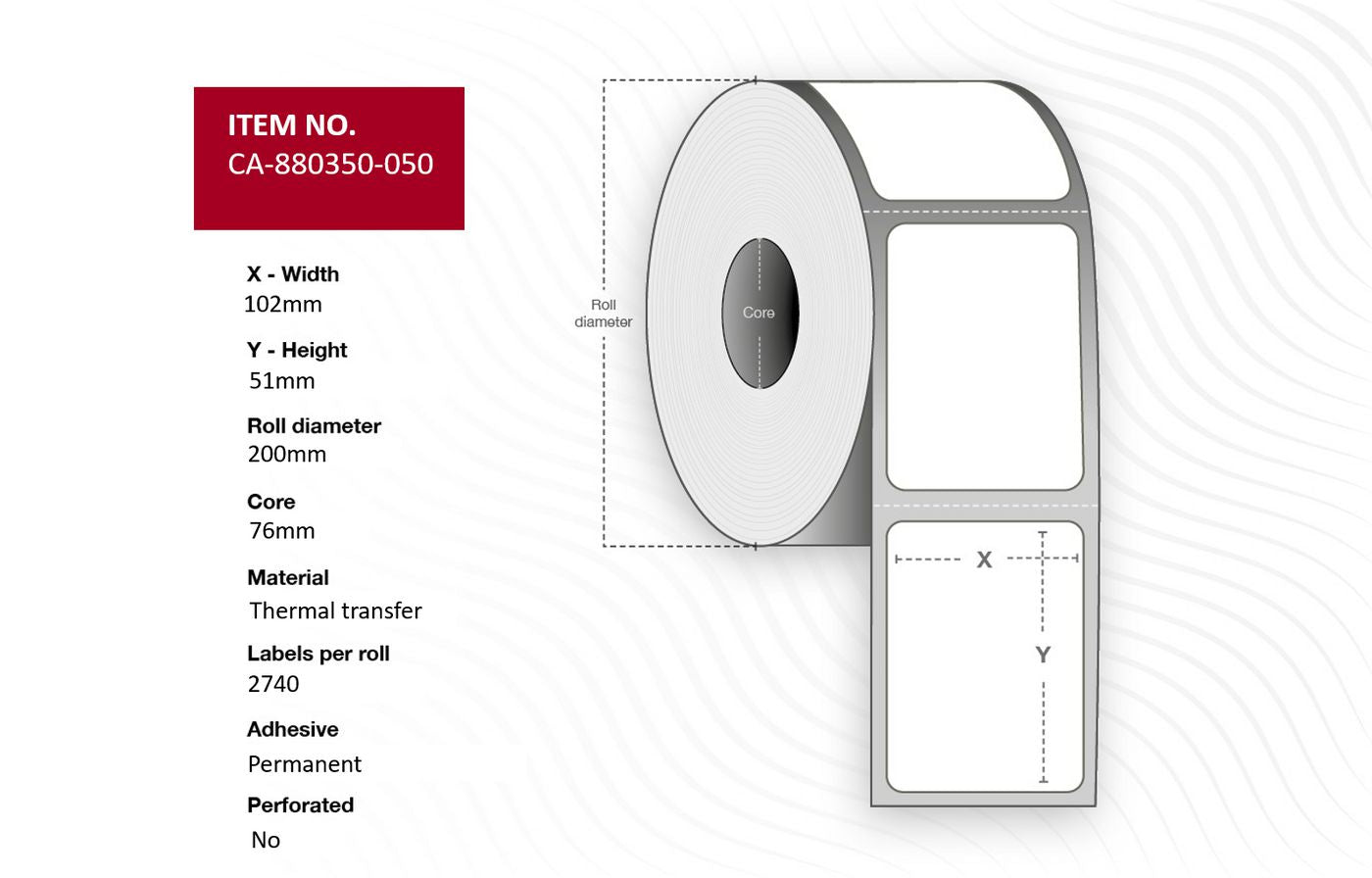 Capture Rollenetiketten, 102 mm × 51 mm, Polyester, permanent, 4 Rollen (2'740 Etiketten/Rolle)