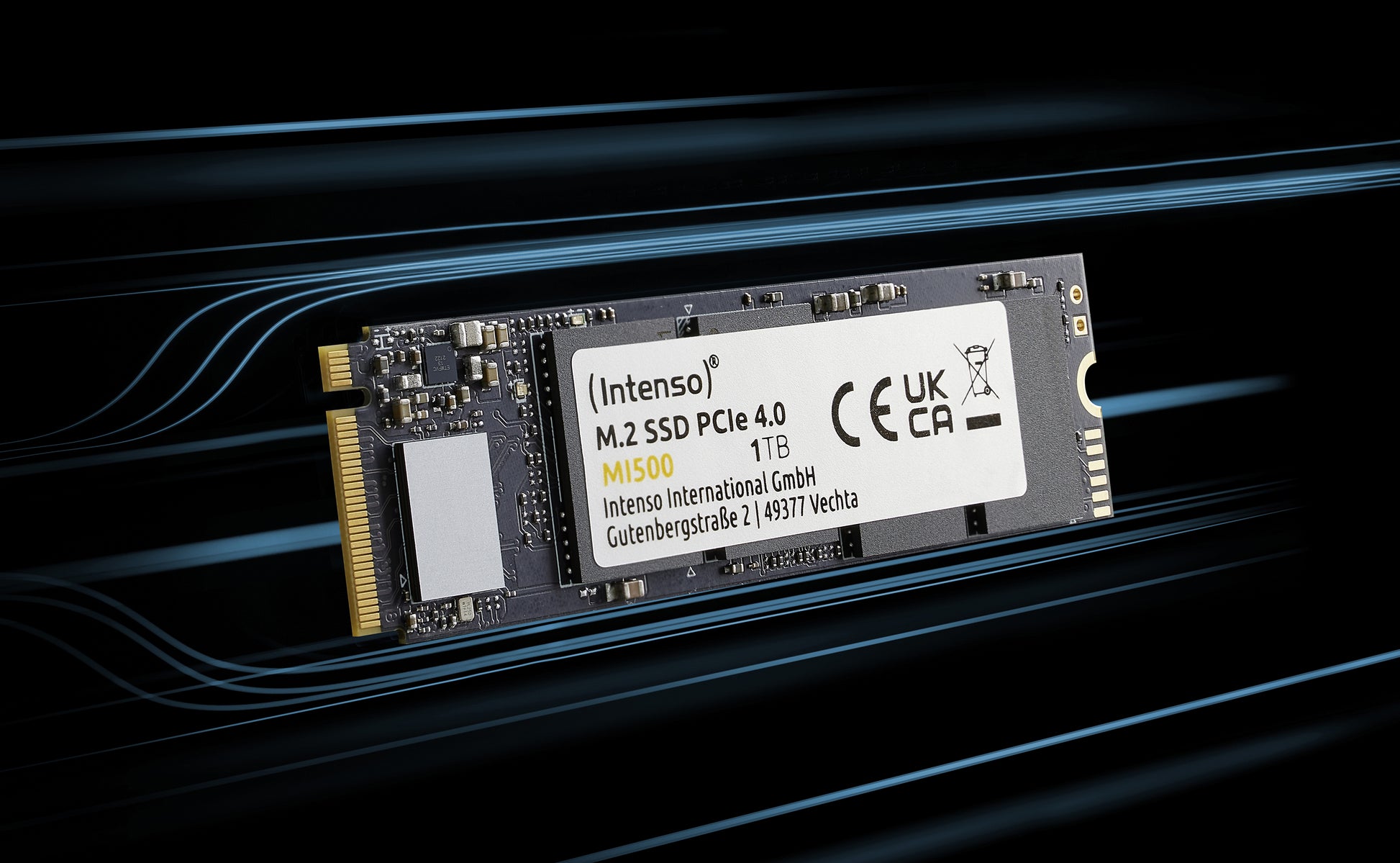 Intenso MI500 – 500 GB M.2 2280 PCIe 4.0 NVMe, 5'300 MB/s Lesen, 4'000 MB/s Schreiben