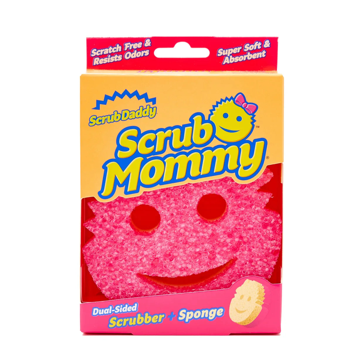Scrub Daddy Spülschwamm Scrub Mommy – Schaumstoff, rund, für Küche, Ø 10,5 × 15,5 cm, pink, 1 Stk.