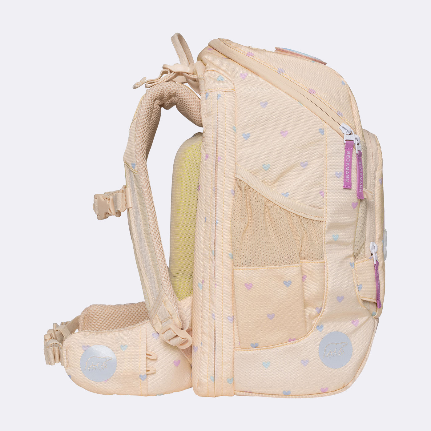 Beckmann Schulrucksack Active Air FLX – 6-teilig, Yellow Heart – 26,0×39,0×22,0 cm – recycelter Bestandteil