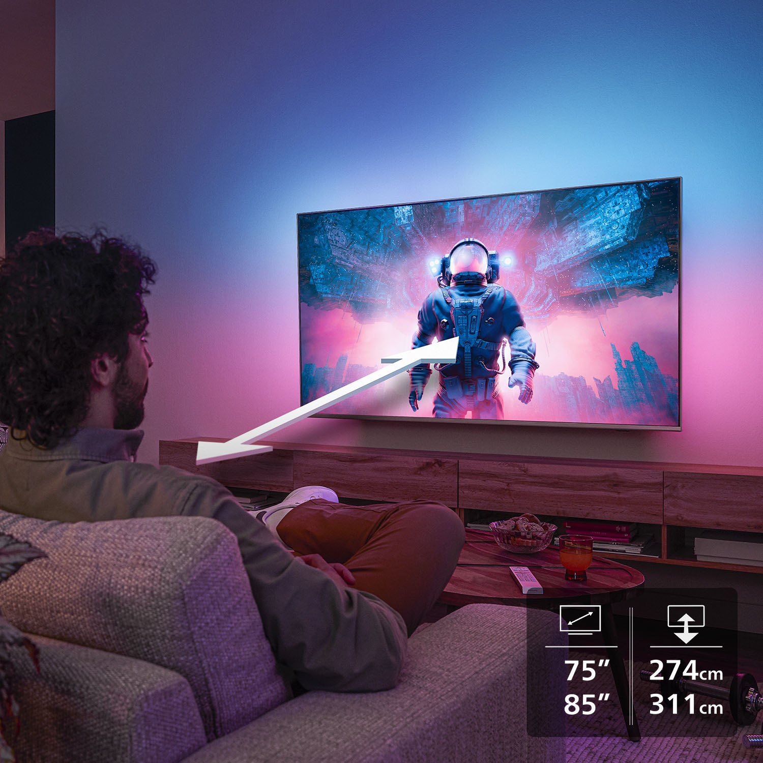Philips 75PUS8500/12 – 75" QLED UHD 4K, Titan OS, Ambilight (2025)