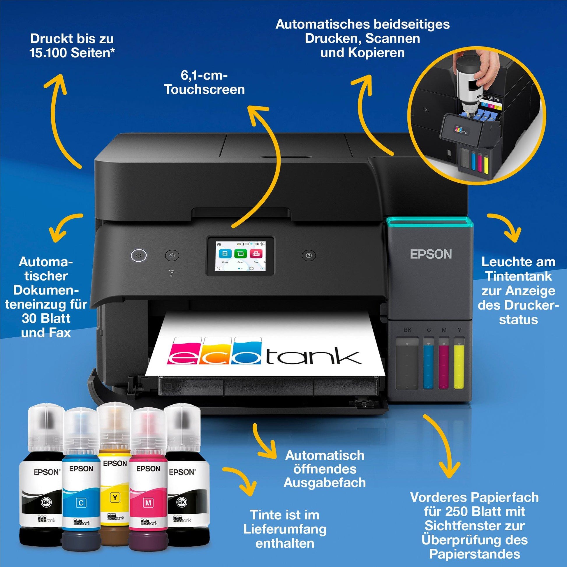 Epson EcoTank ET-4950 – Farbiges Tintenstrahl-MFP, 4-in-1