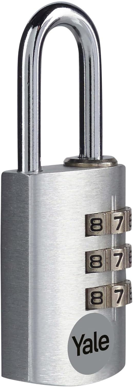 Yale YE3CB Kombinationsschloss – 3-stellig, Aluminium, Innen, Silber