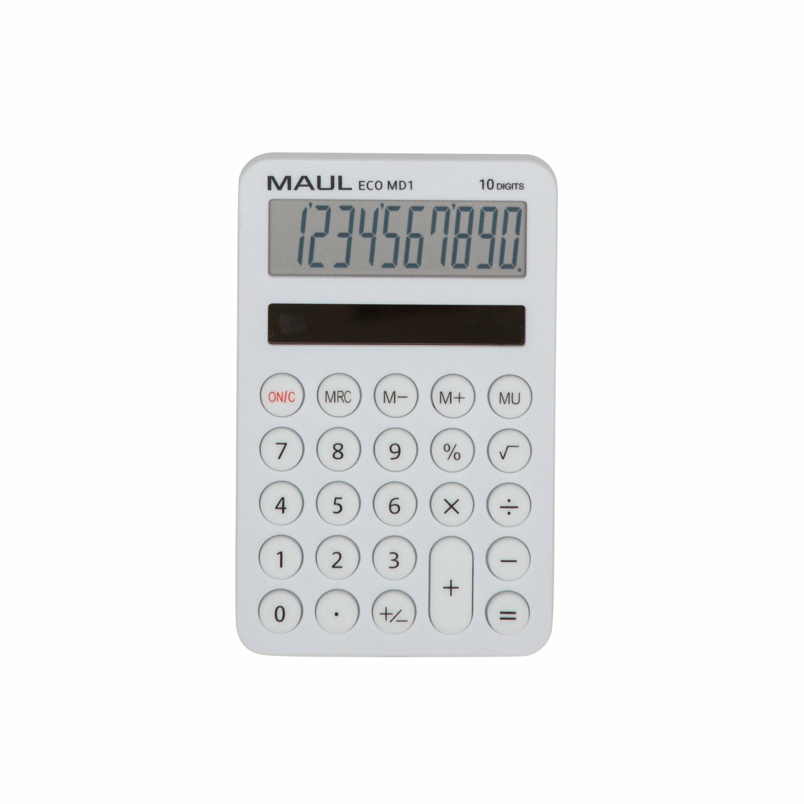 MAUL Taschenrechner ECO MD1 – 10-stellig – Solar – Weiss