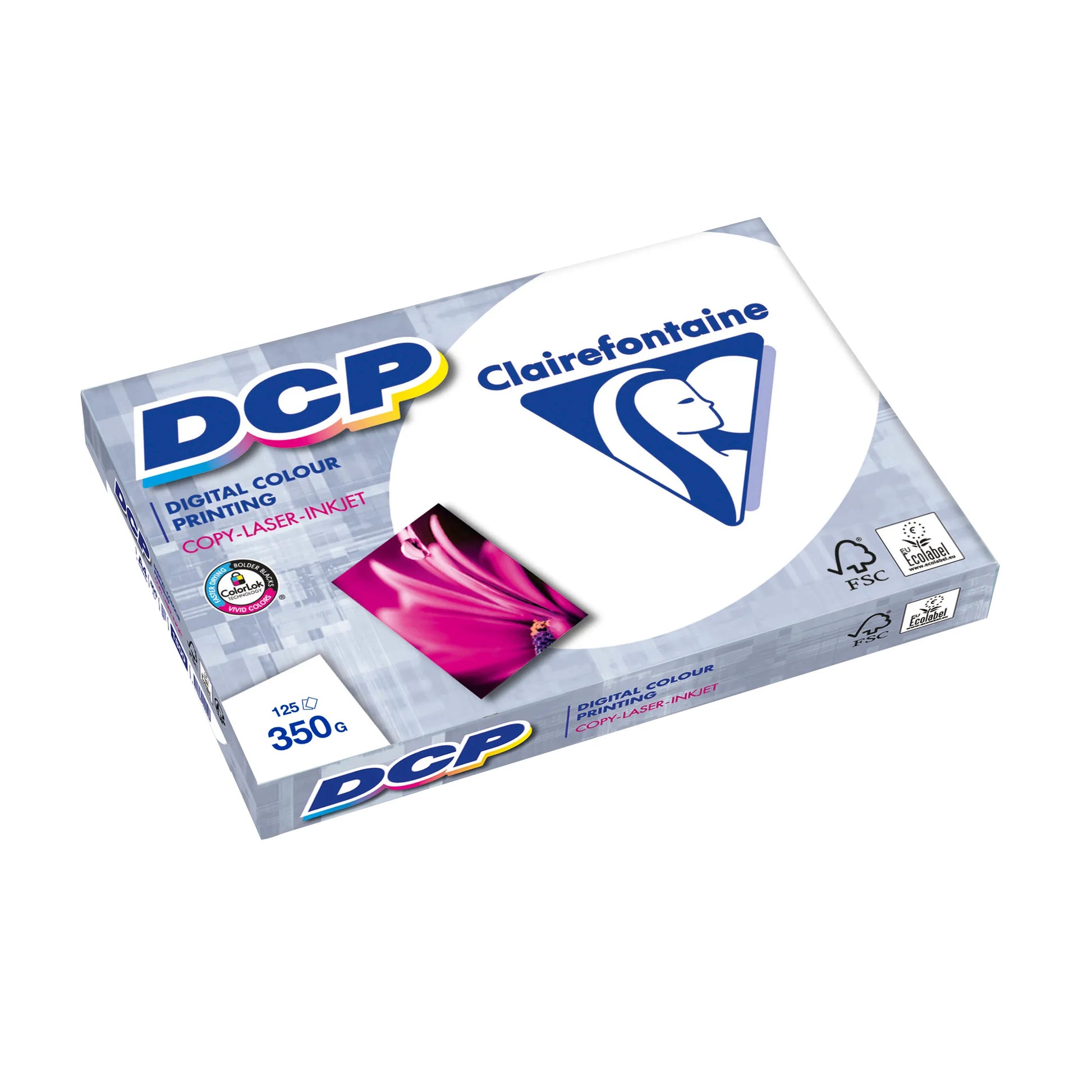 Clairefontaine Kopierpapier – A4, 350 g/m², CIE 170 – für Inkjet/Laser/Kopierer – FSC, EU Ecolabel – 125 Blatt