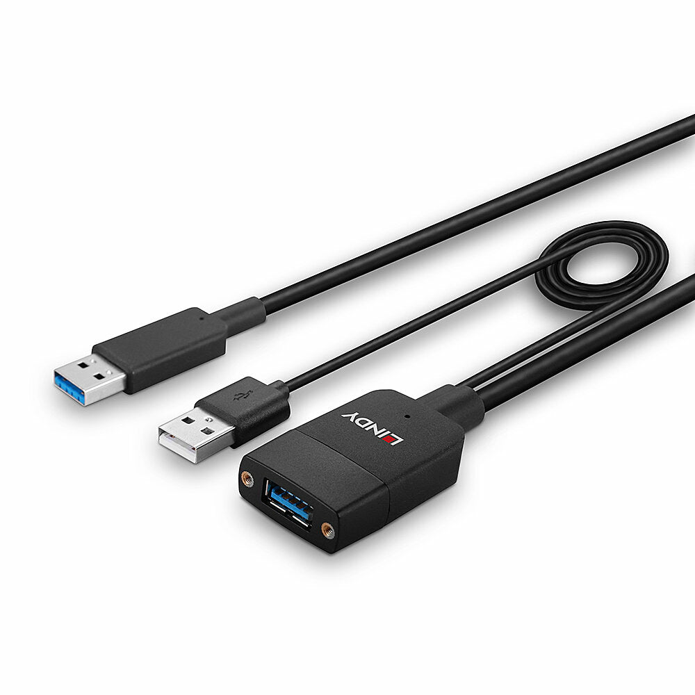 Lindy USB-A auf USB-A Kabel – USB 3.2 Gen 2 (10 Gbit/s) – 35 m – Schwarz
