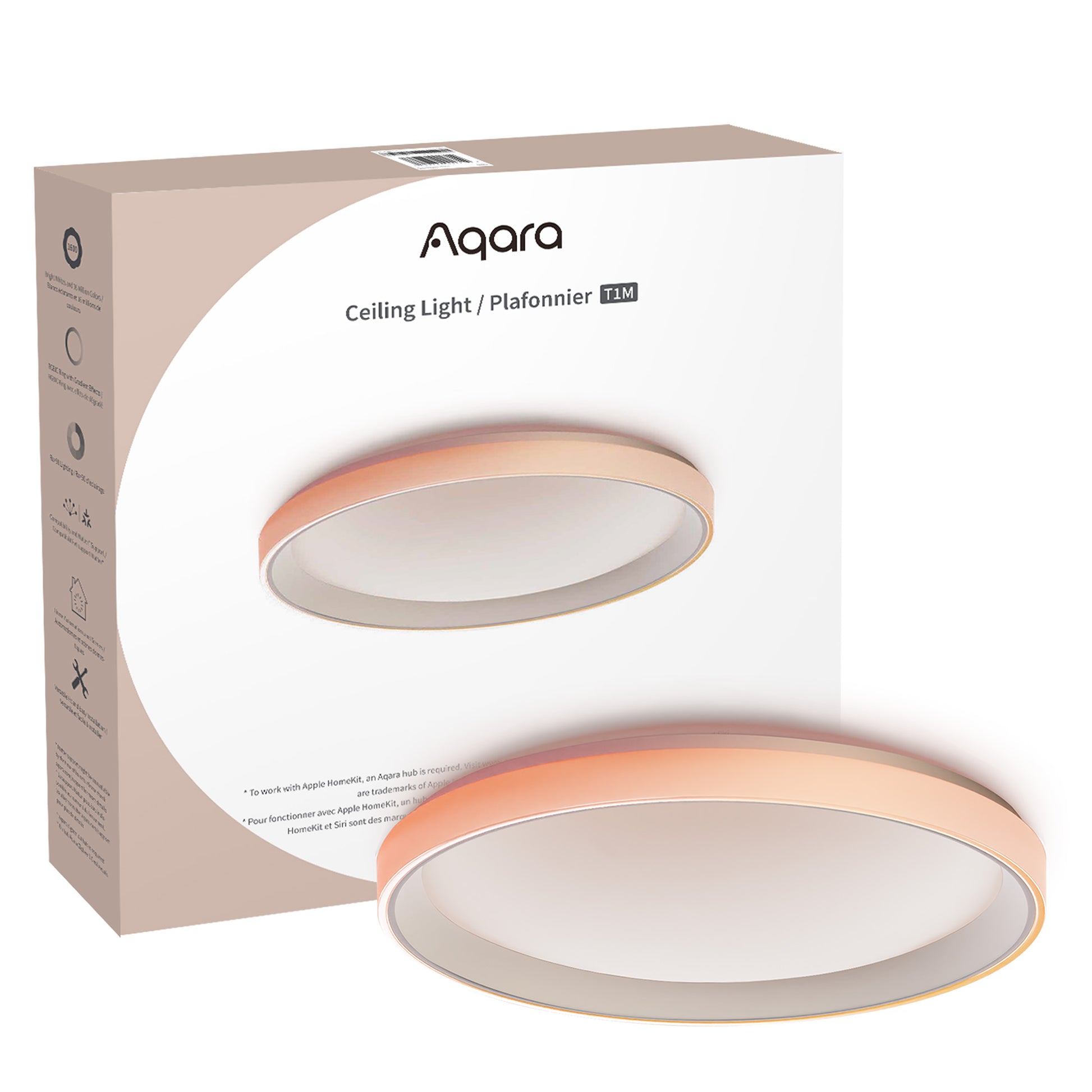 Aqara Deckenleuchte T1M – Ø 49,5 × 7,5 cm, 2700–6500 K, 3450 lm, 40 W, RGB, weiss
