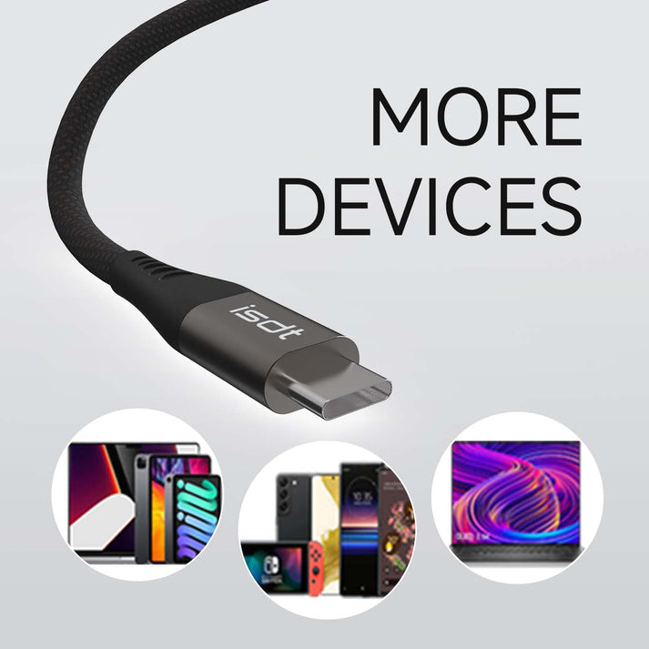 ISDT USB-C auf USB-C Kabel – USB 3.2 Gen 2 (10 Gbit/s) – 1,2 m – PD 100 W – für MacBook Pro und mehr