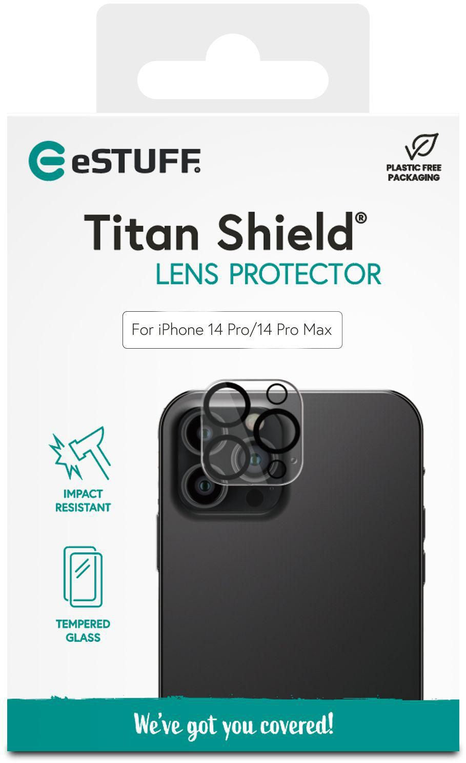 eSTUFF ES501014 – Linsenschutz – Gehärtetes Glas – für iPhone 14 Pro, iPhone 14 Pro Max – Transparent