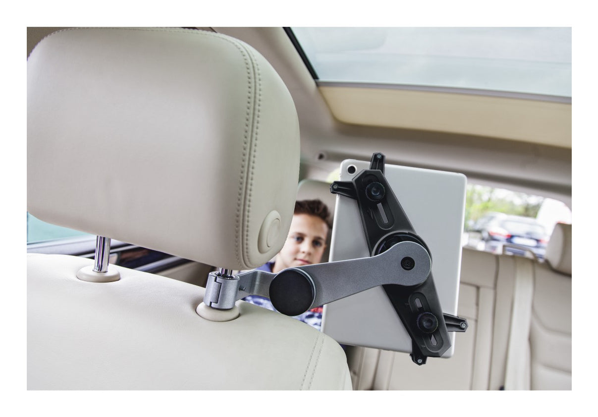 Hama Tablet-Halterung für Auto-Kopfstützen, 7–11" – 360° drehbar, Aluminium – Schwarz/Silber