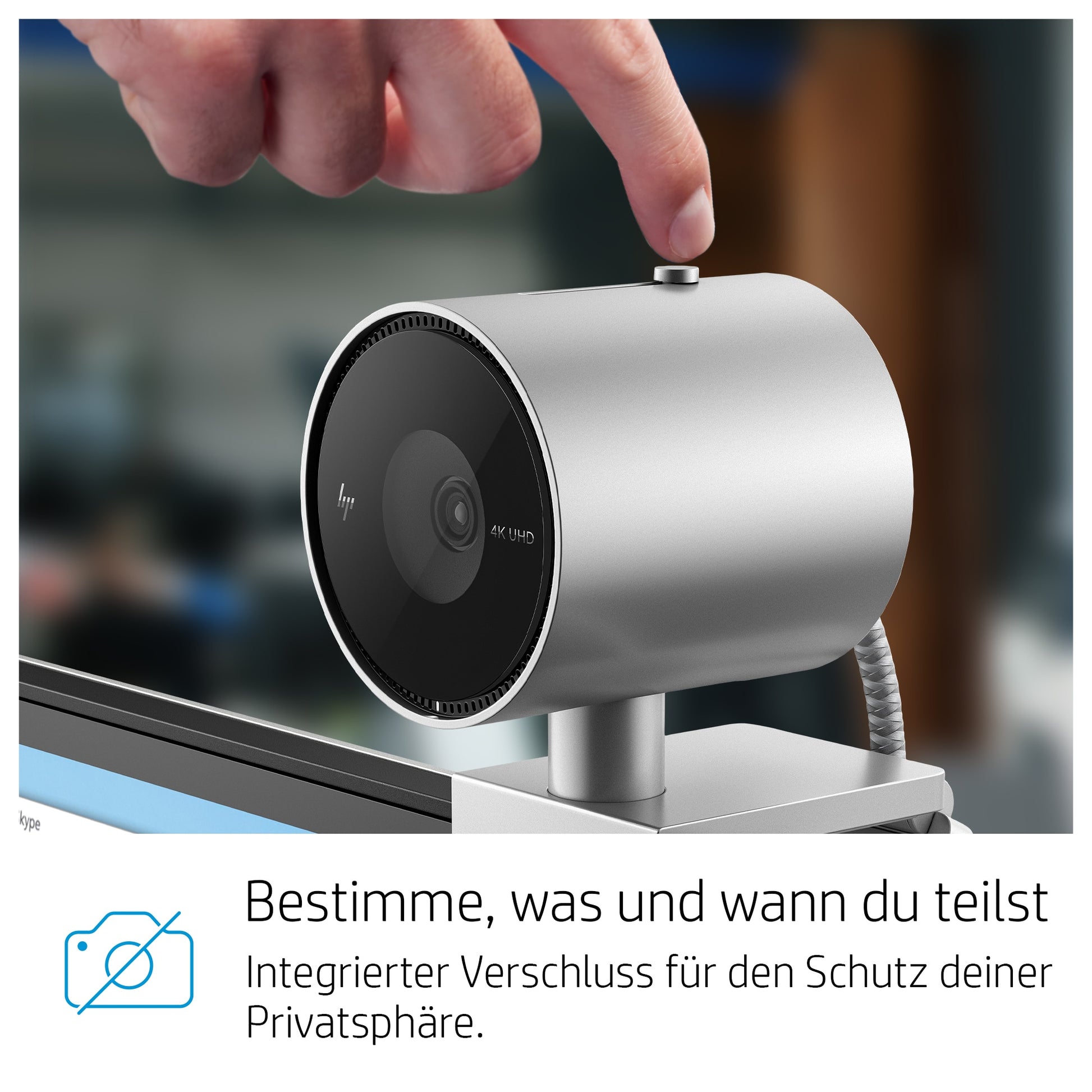 HP 950 – Webcam – 4K, bis 30 fps, USB 3.0, Autofokus, Schwarz
