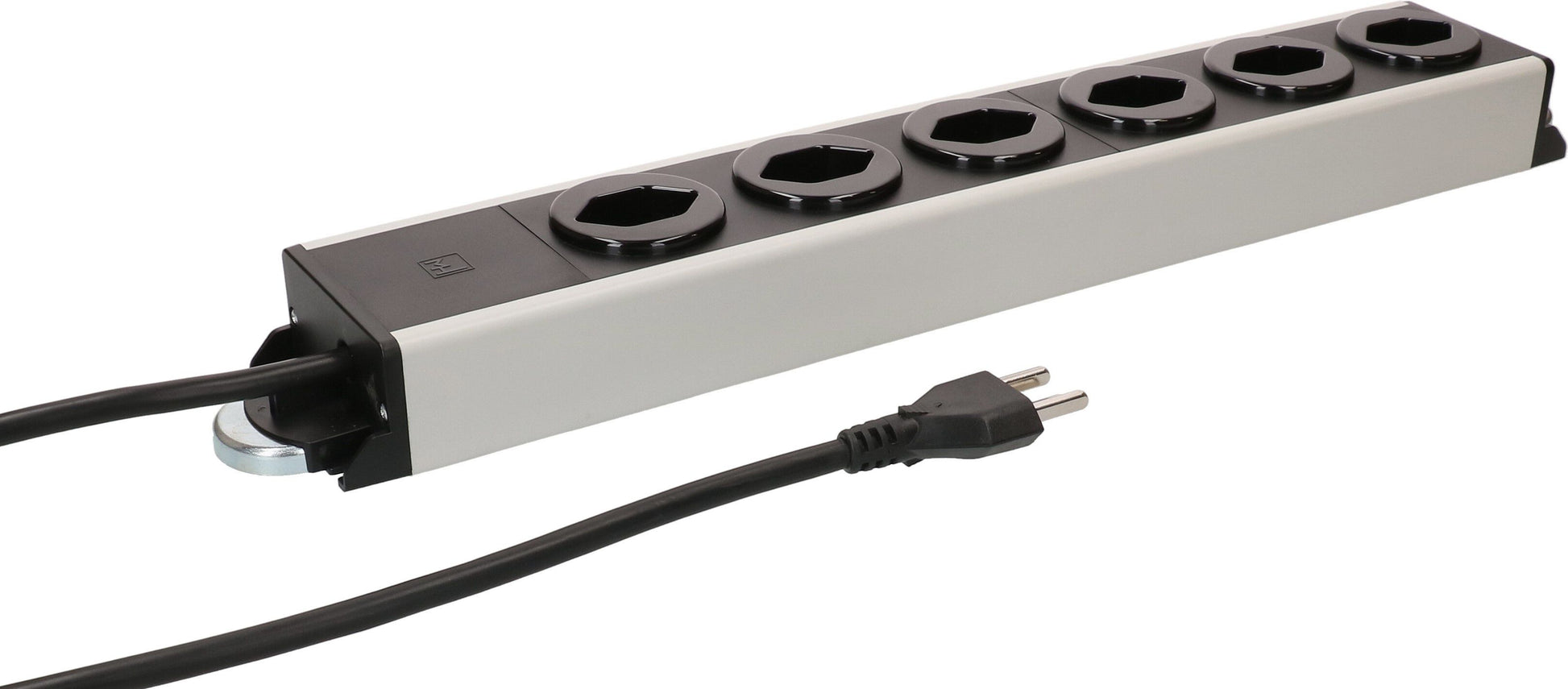 Max Hauri AG Max Hauri Power Line Steckdosenleiste – 6× T23, 1,5 m, ohne Schalter, grau/schwarz