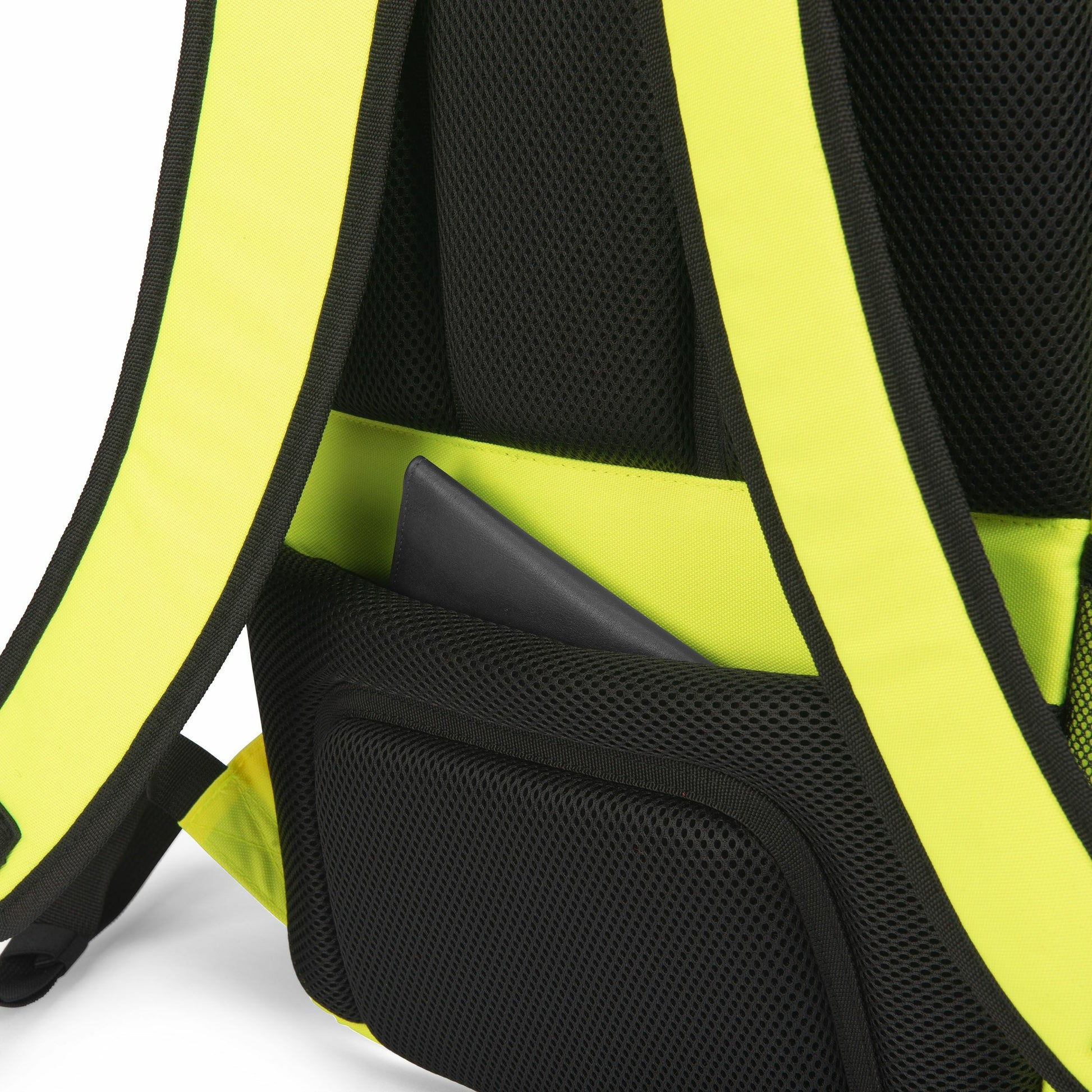 DICOTA Notebook-Rucksack – 24 l, rPET, Gelb/Schwarz, Reflektierende Elemente