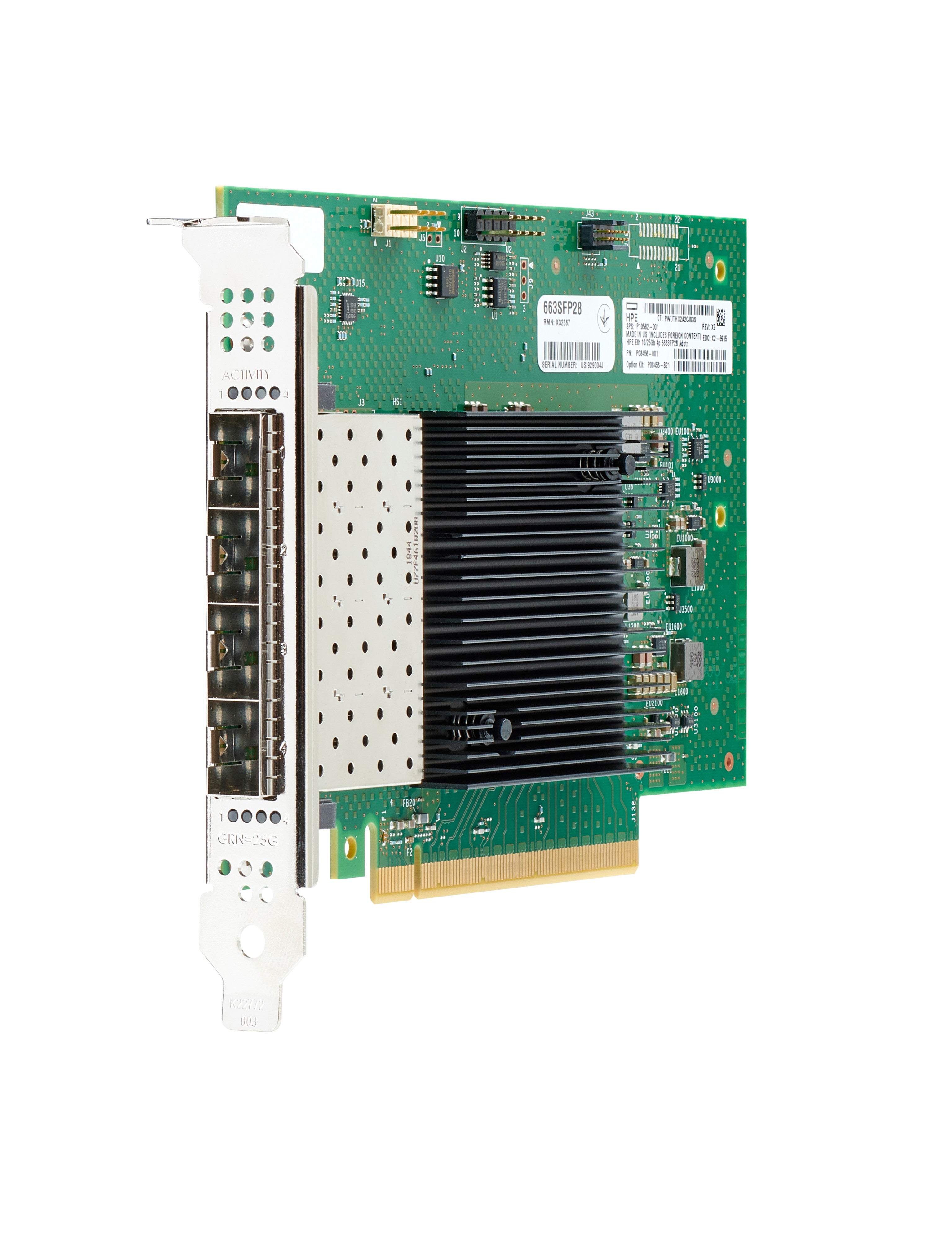 HPE E830-Xxvda4F – PCIe 10/25GbE Netzwerkkarte – 4×25Gb SFP28