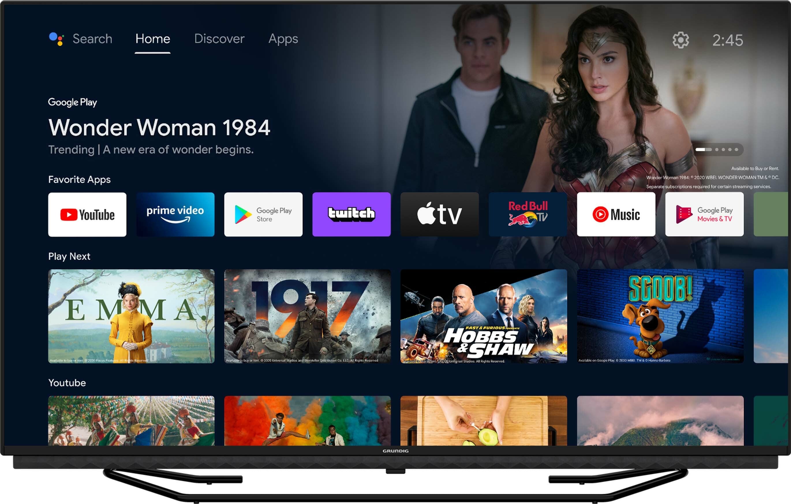 Grundig GUB 7240 – 65" TV – 4K UHD – LCD – Android TV – 50 Hz – Dolby Vision, HDR10+, HLG
