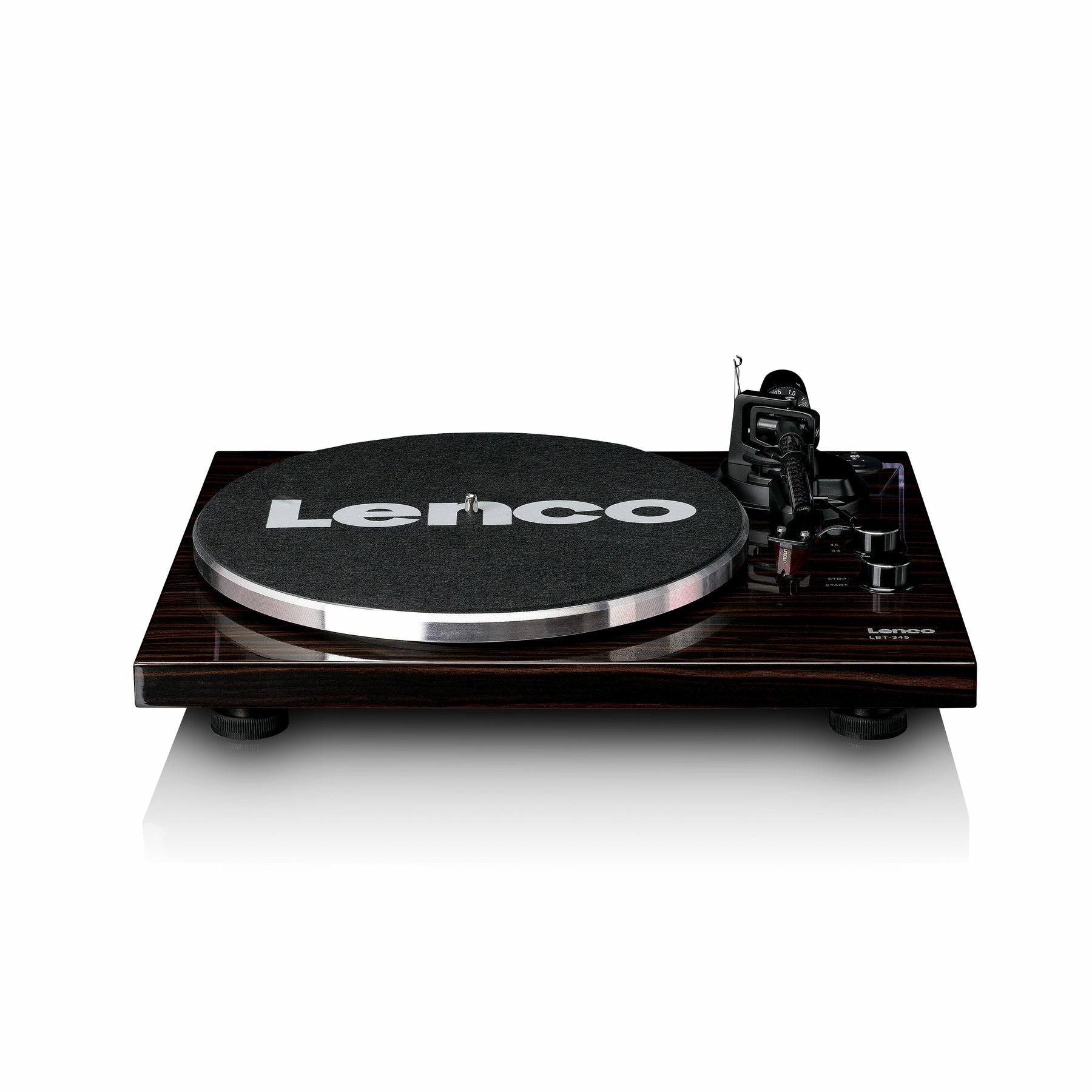 Lenco LBT-345WA – Plattenspieler (Riemenantrieb, manuell), Bluetooth, 33⅓/45 U/min – Walnuss