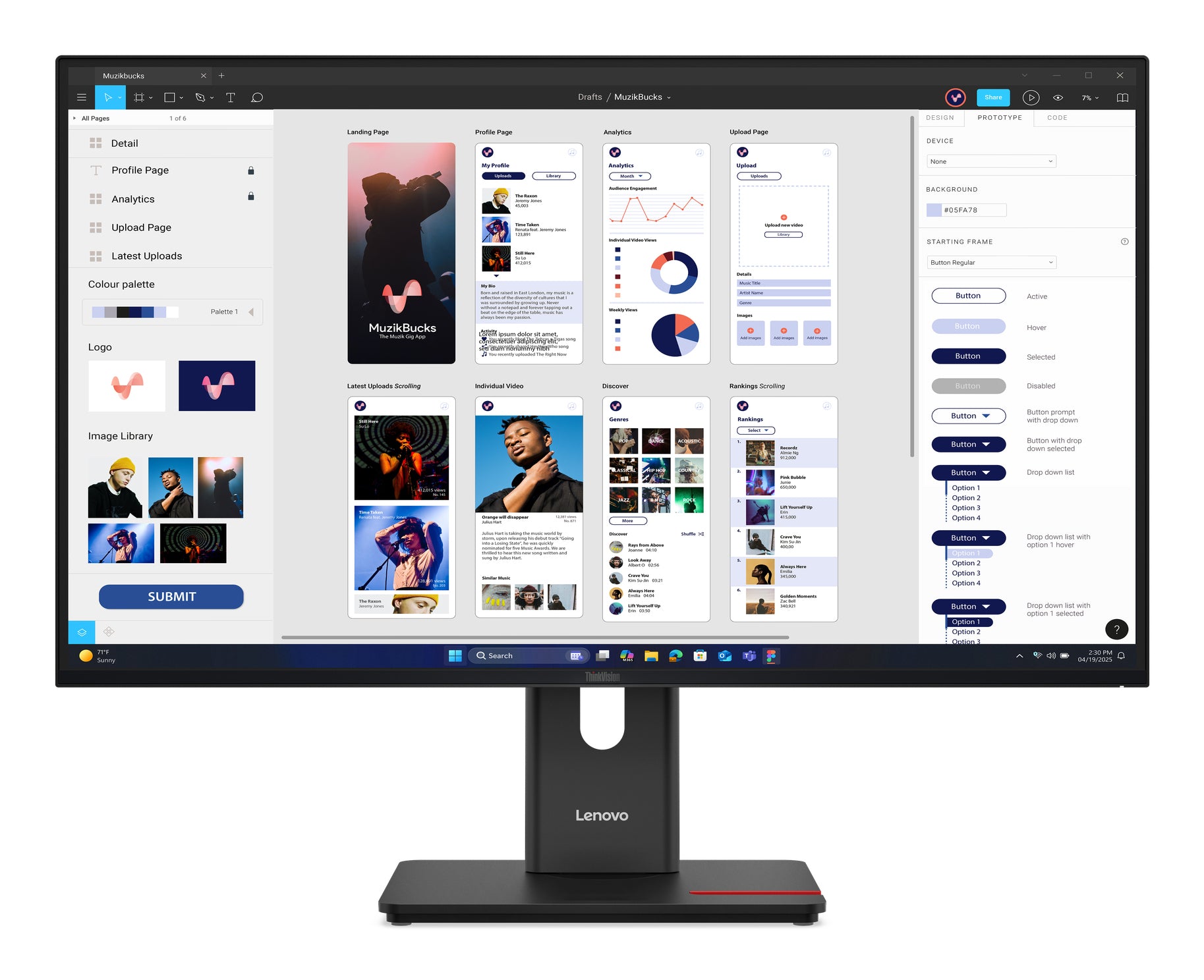 Lenovo ThinkVision T32UD-40 – 31,5", 3840 × 2160 (4K), IPS, USB-C 100 W, LAN, HDR10