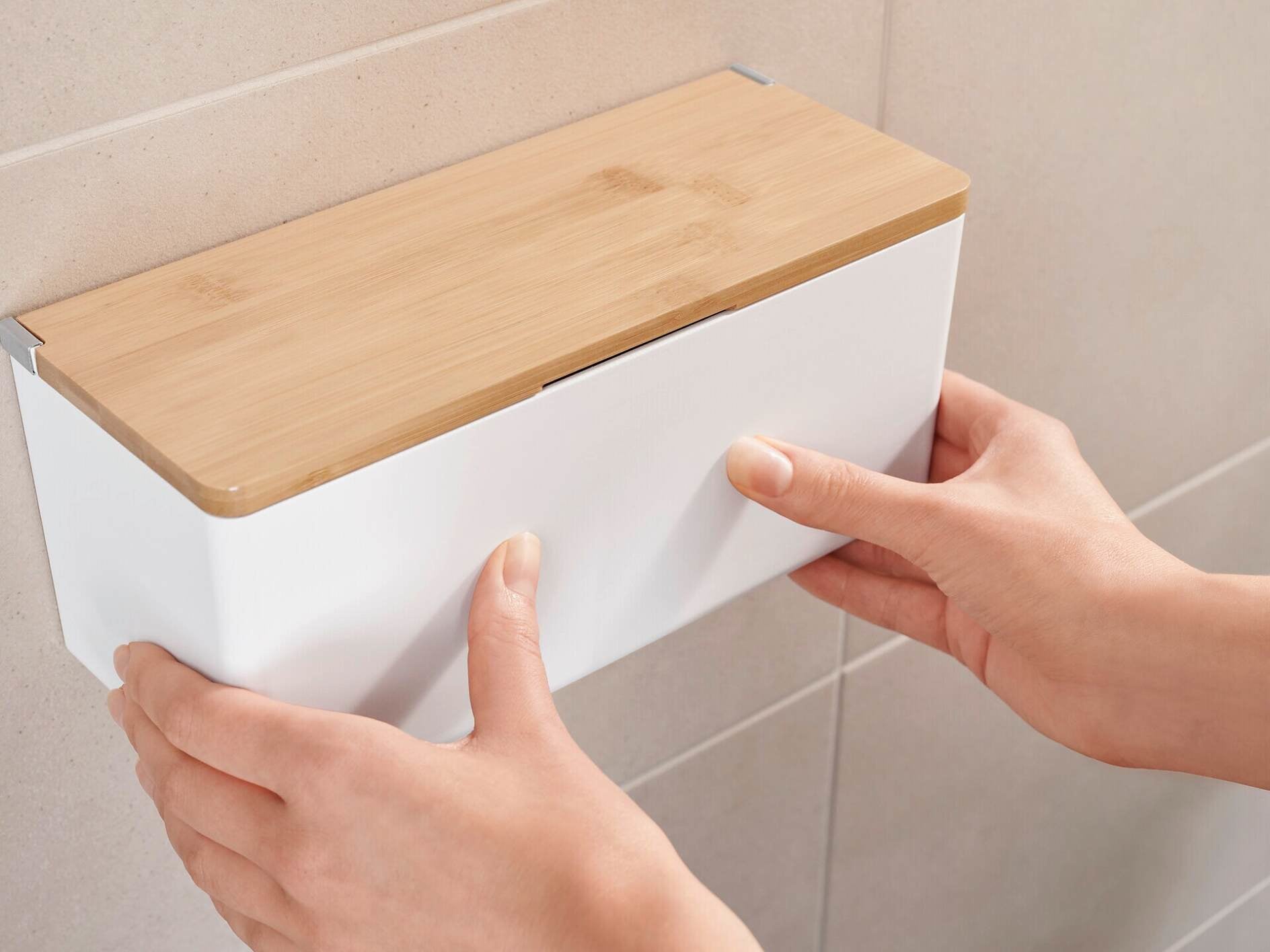 TESA Aufbewahrungsbox BABOO XL – Kunststoff, 24,2×10,2×16 cm, Weiss