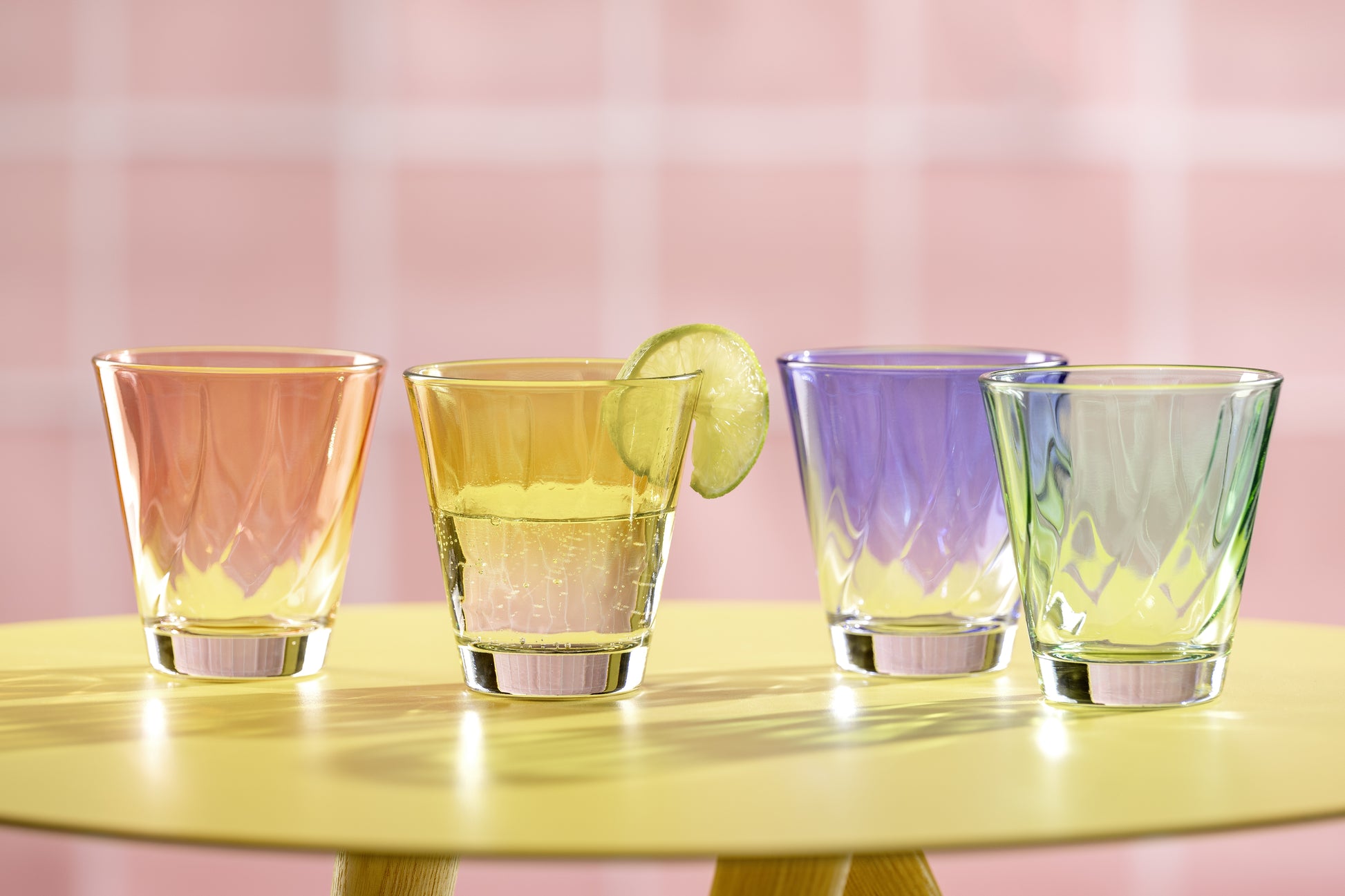 LEONARDO Trinkglas – 0,22 l, Glas, Mehrfarbig, Spülmaschinenfest, 4 Stück