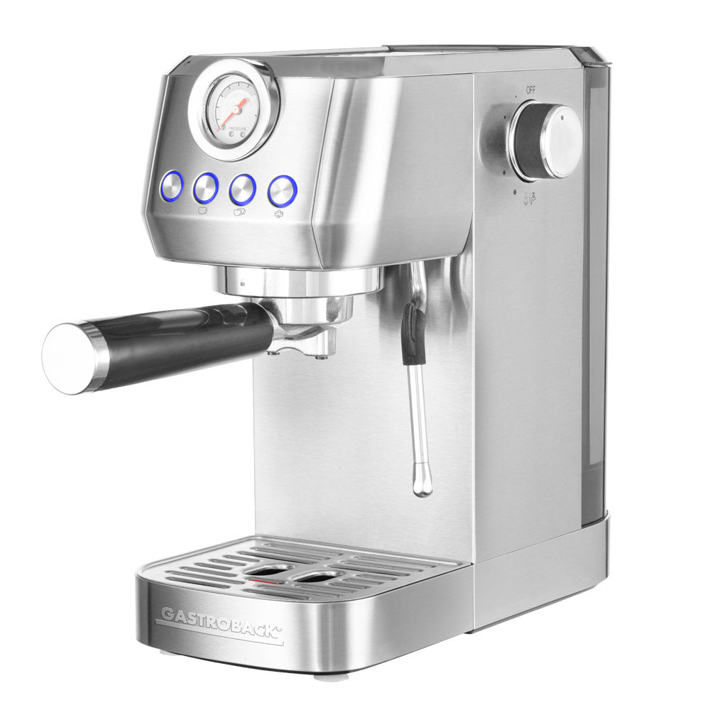 Gastroback Design Piccolo Pro Espressomaschine (Siebträger) – für E.S.E., 15 bar, 1,3 l, Milchschaumdüse