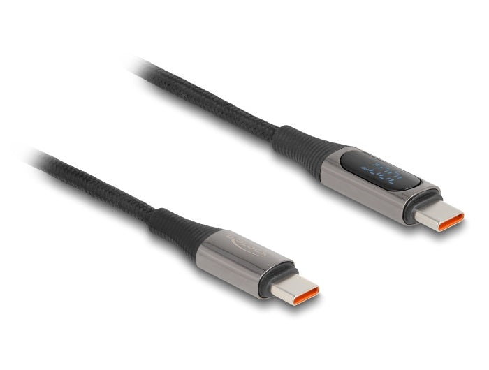 DeLOCK USB-C auf USB-C Kabel – USB 2.0 (480 Mbit/s) – 2 m – PD 100 W – Geflochten – Schwarz