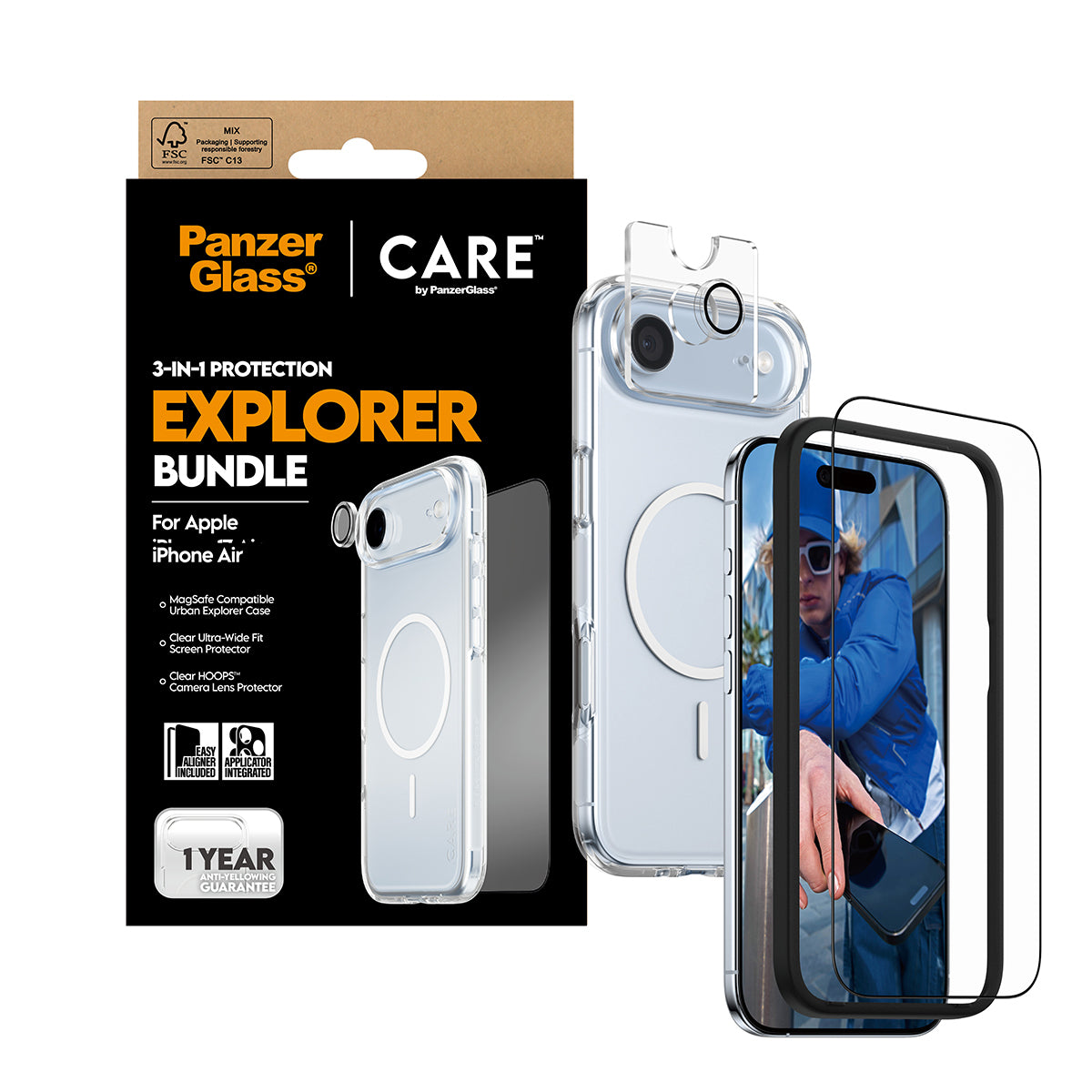 PanzerGlass Bildschirmschutzfolie – für Apple iPhone Air – Transparent – Gehärtetes Glas