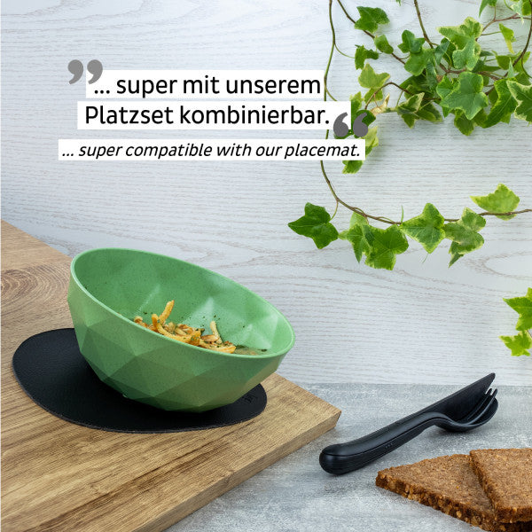 Silwy Suppenschüssel – 2er Set, 500 ml, Ø 16 cm, H 6,3 cm, Kunststoff, Grün, stapelbar