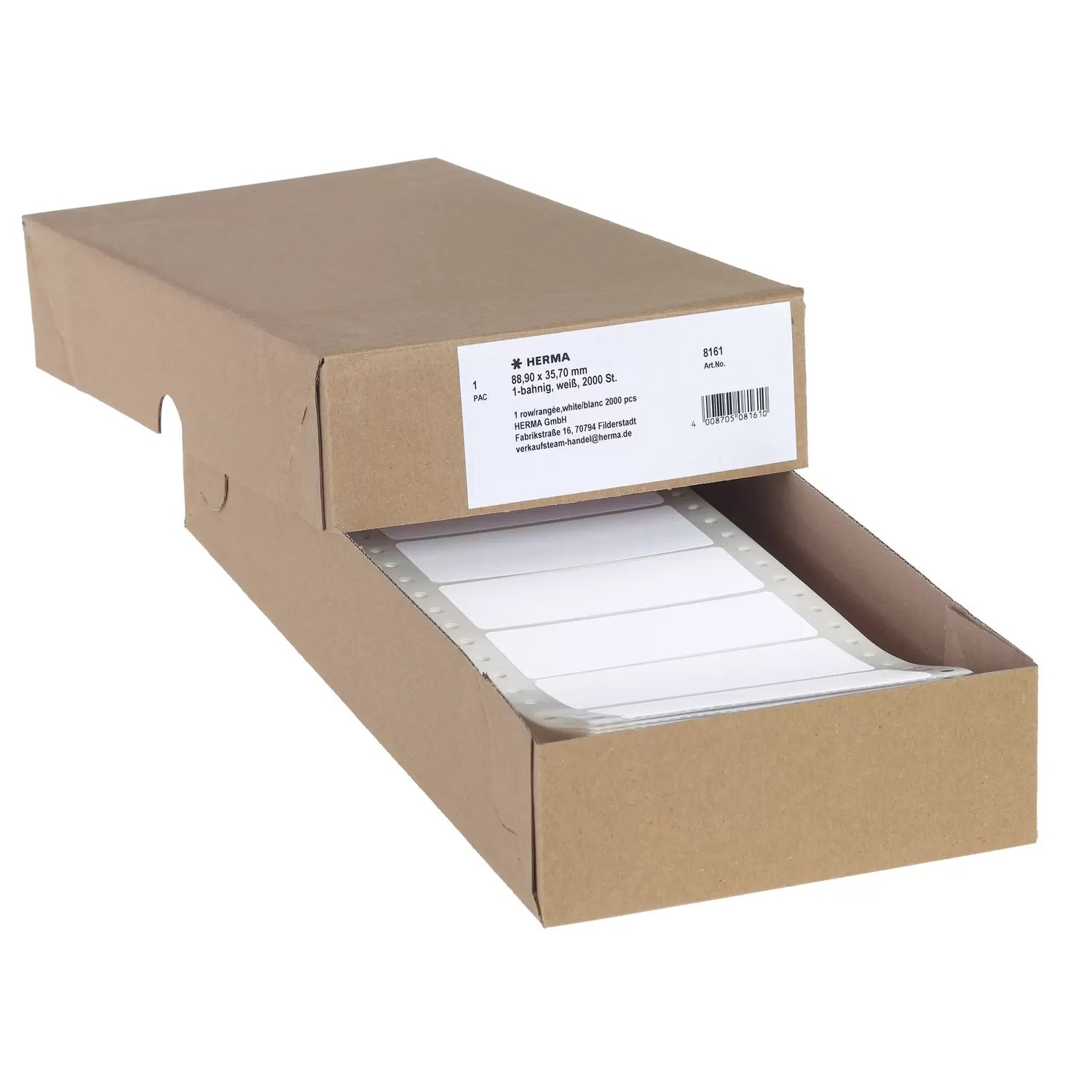 HERMA Druckeretiketten, 89 mm × 36 mm, weiss, Papier, permanent, 2000 Etiketten