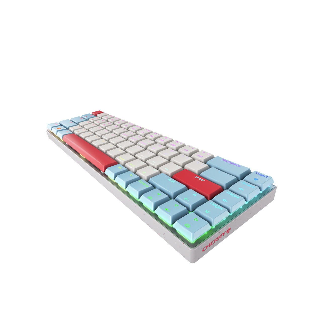 CHERRY MX-LP 2.1 Compact – Tastatur, kabellos (Bluetooth), US-Layout (EN), mechanisch (Cherry MX-LP), Weiss