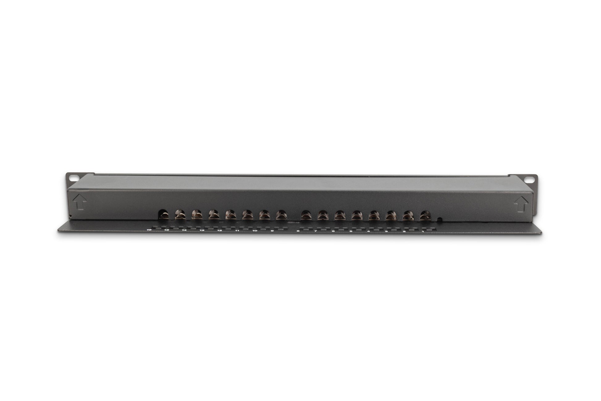 Digitus Patchpanel CAT 6 – 16× RJ‑45, geschirmt, 1U, Schwarz