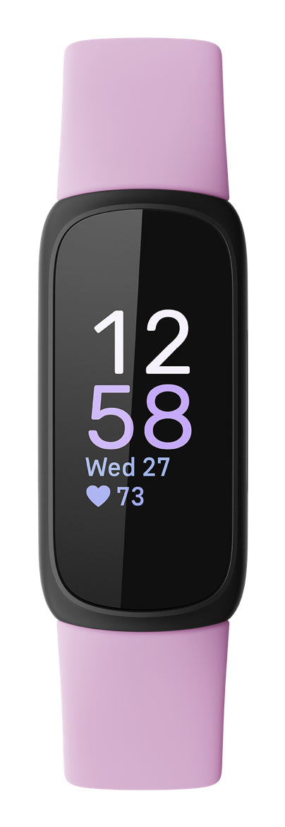 Fitbit Inspire 3 – Smartwatch – 39,32 mm, Connected GPS, AMOLED, 5 ATM, Fliedertraum/Schwarz, Bandgrösse S/L