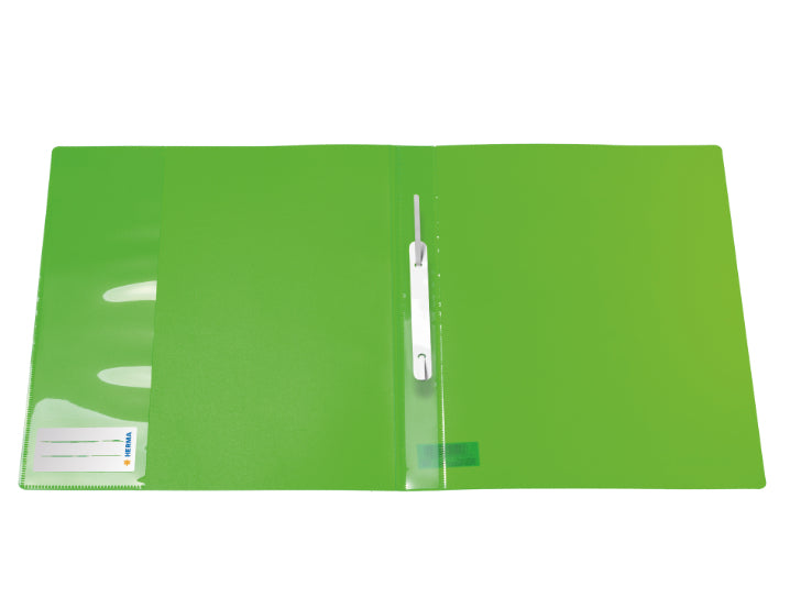 HERMA Schnellhefter Neon – A4, PP, Neongrün, Sichttasche