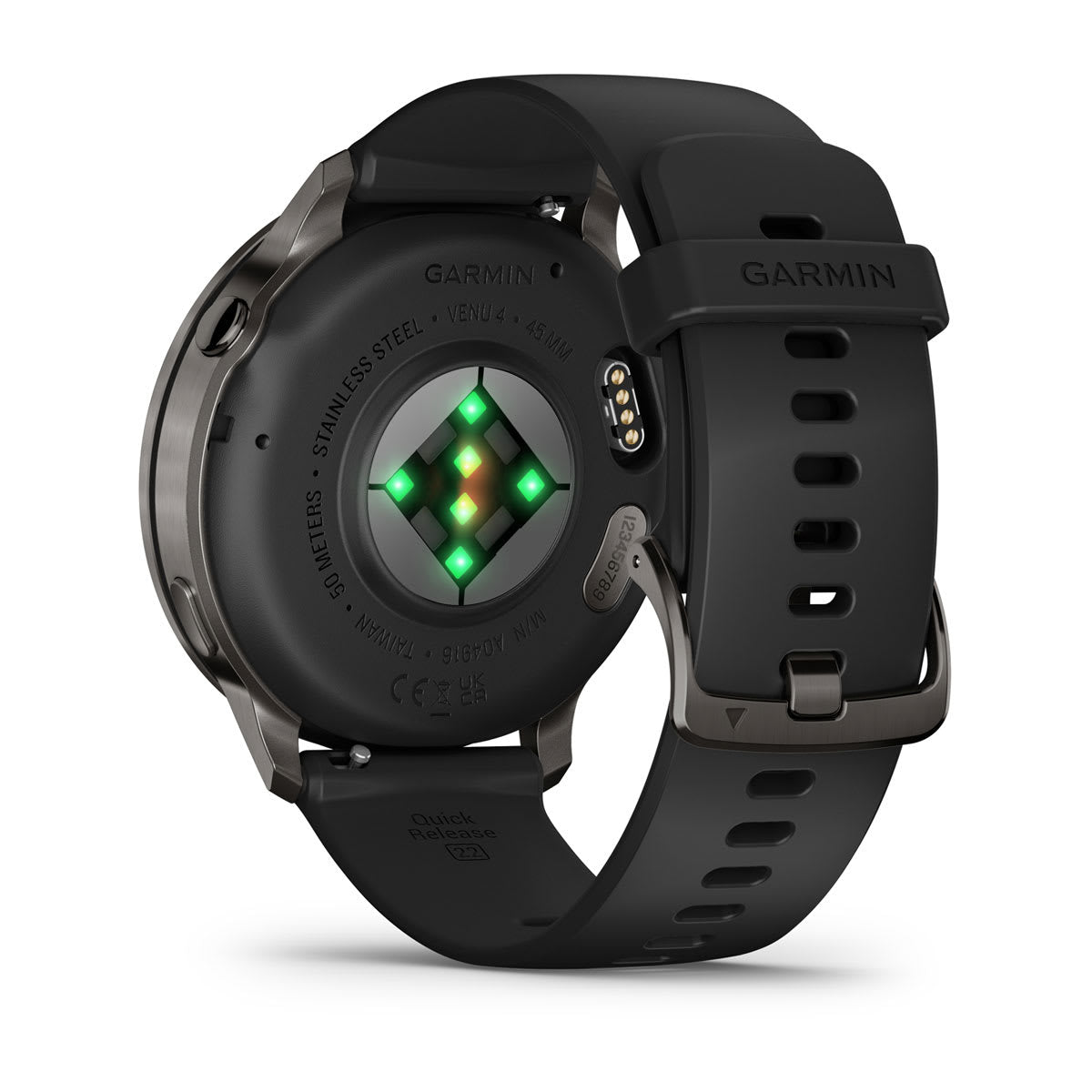 Garmin Venu 4 – Smartwatch – 45 mm, GPS, AMOLED, Gorilla Glass, 5 ATM, Schwarz / Schiefergrau, Sportarmband