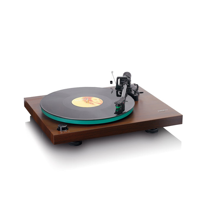 Lenco LBT-225 – Plattenspieler (Riemenantrieb, manuell), Bluetooth, 33⅓/45 U/min – Braun