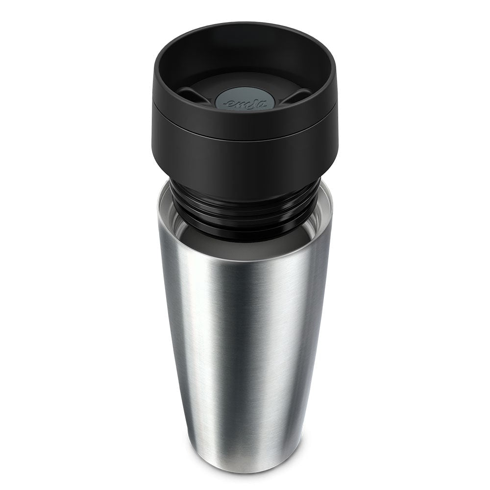 EMSA Travel Mug Classic Isolierflasche 360 ml – doppelwandig, Edelstahl, Silber