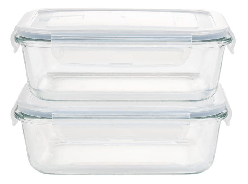 Furber. Furber – Vorratsdose 1 l, 15 × 20,7 × 4,7 cm, Glas, Transparent, 2er-Set