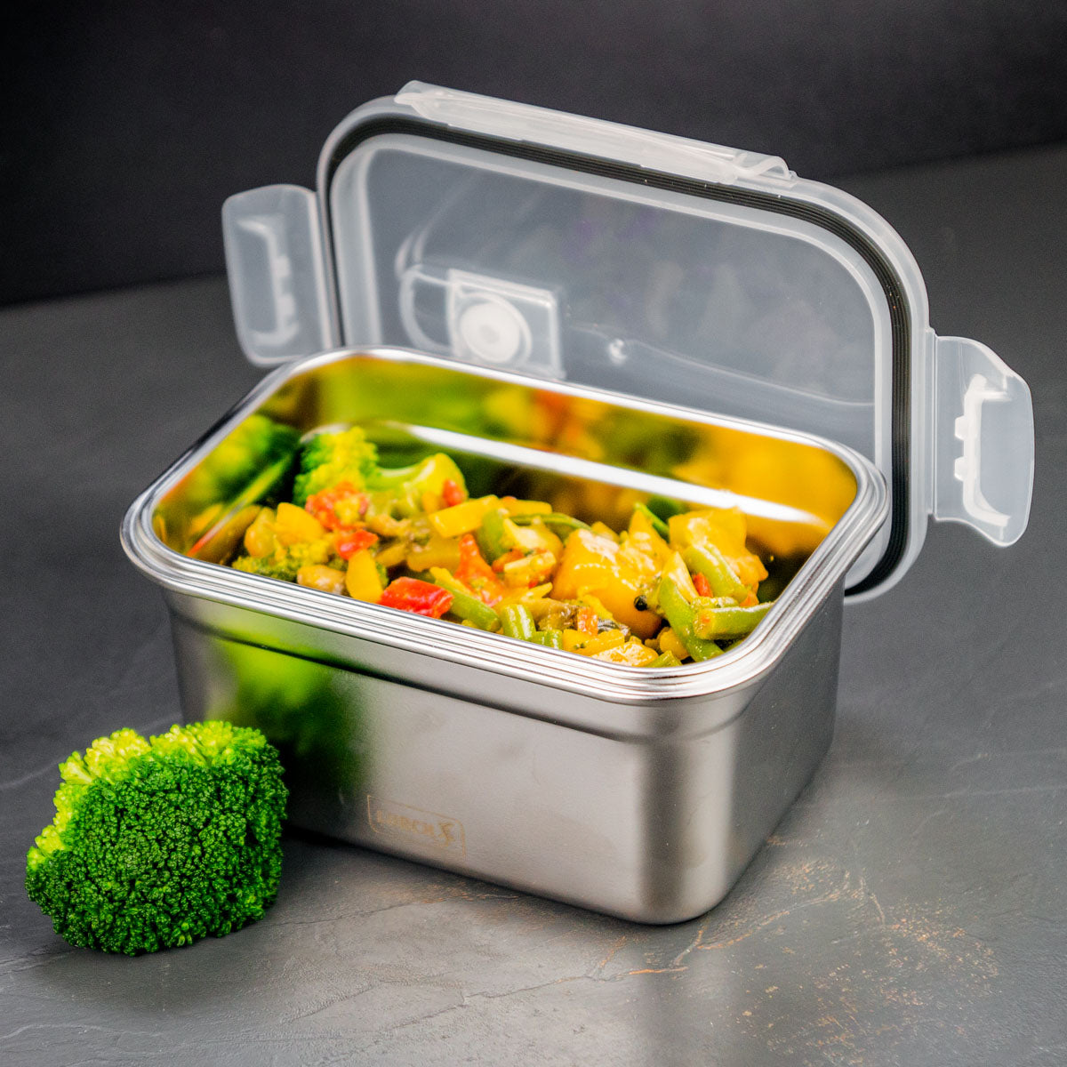 Lurch Lunchbox 1 l, 17 × 8,5 × 12 cm, Edelstahl/Kunststoff, silber