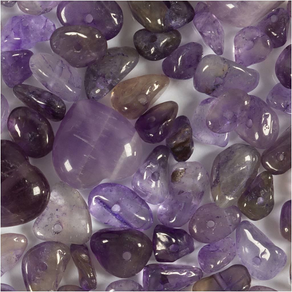 Creativ Company Perlenset (Amethyst) – flieder – Ø 10 mm, Loch 1 mm – 60 Stk.