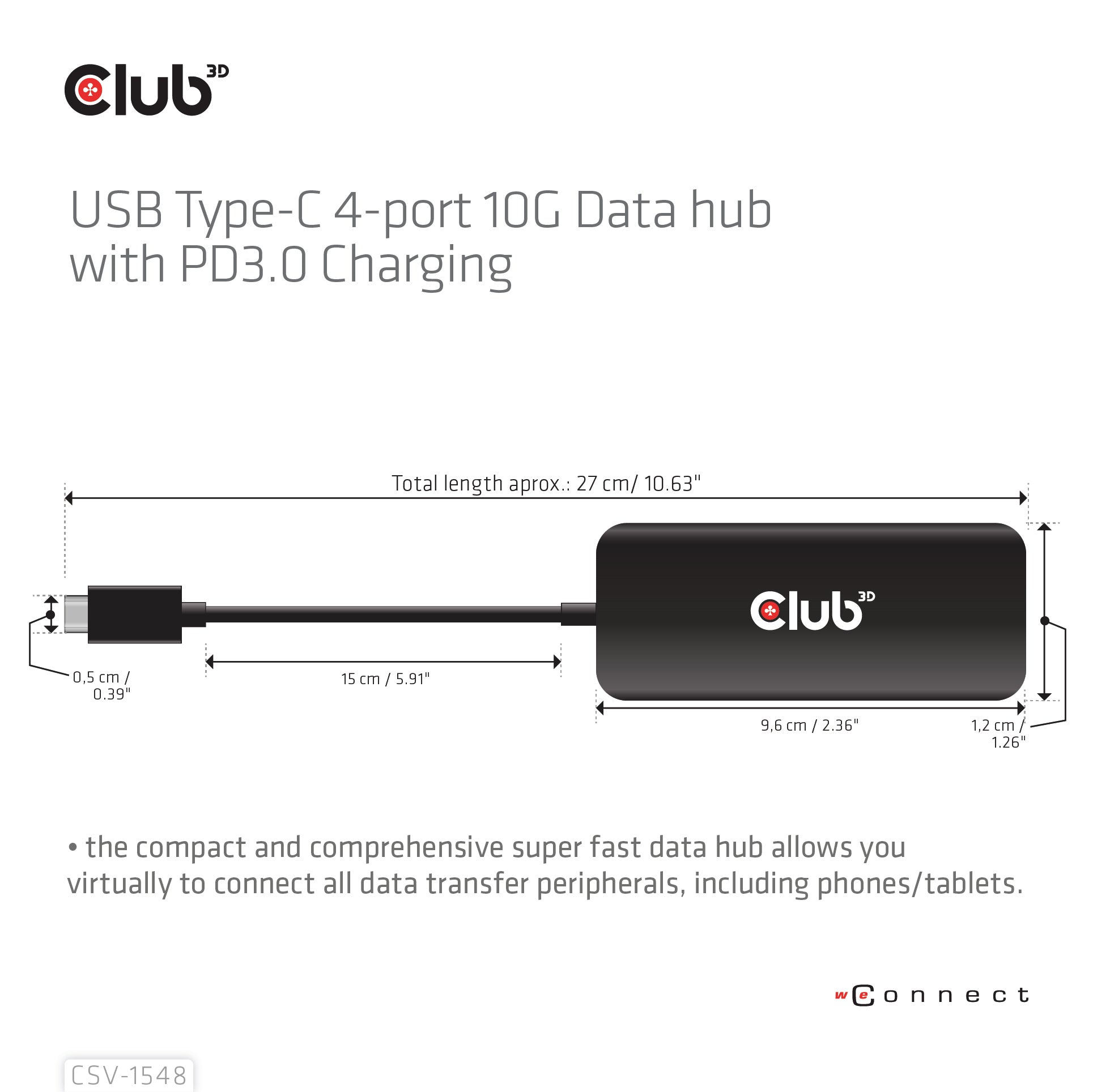 CLUB3D Club 3D CSV-1548 USB-Hub – 4× USB-C