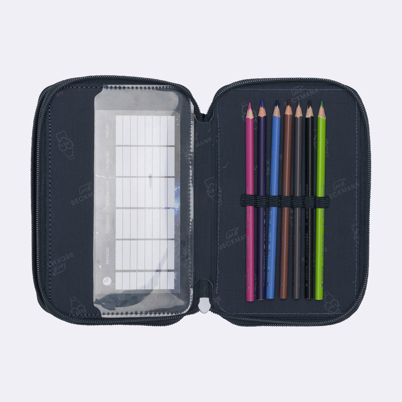 Beckmann Classic Etui Triple, gefüllt – Tech Rex – Kunststoff – 13 × 20,5 × 7 cm