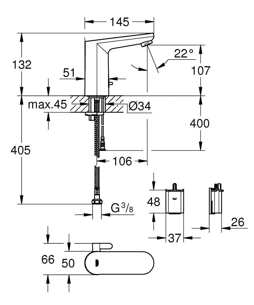 GROHE Infrarot-Elektronik – 1/2" Anschluss, Messing, Chrom