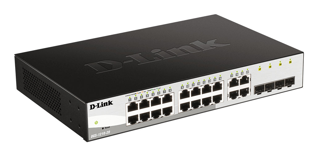 D-Link DGS-1210-20/E – Managed L2 Switch – 16× 1G, 4× SFP, 1U